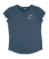 Preview: Damen Bio T-Shirt mit kleinem Spatz Print – Fair Fashion in Stone Washed Blue